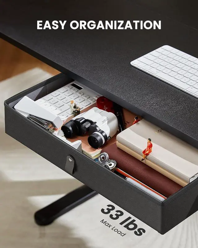 Alt view image 6 of 7 - ErGear Electric Standing Desk with Drawer, 48 x 24 Electric Stand Up Desk, Ergonomic Adjustable Table with Storage, Computer Workstation with Cable Management, Headphone/Bag Hooks, Home Office, Black