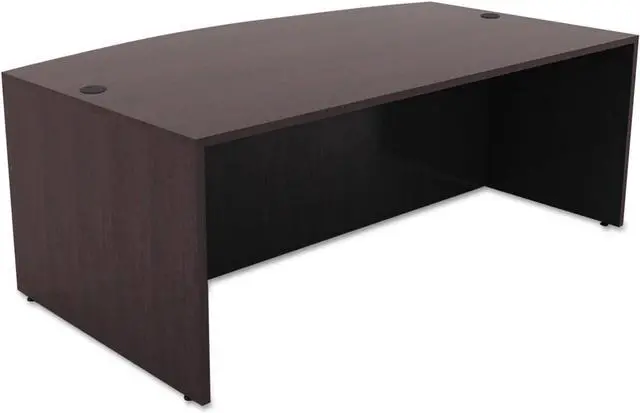 Main image of Alera ALE Valencia Bow Front Desk Shell, 71w x 35 1/2d to 41 3/8d x 29 5/8h, Espresso
