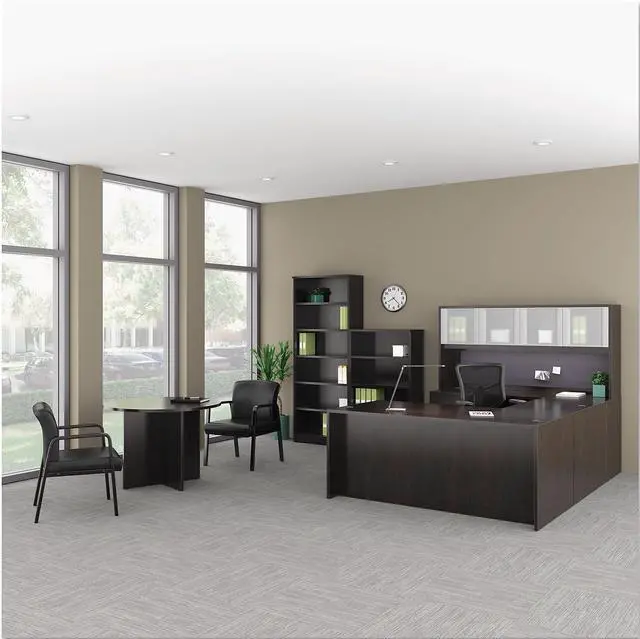 Alt view image 2 of 3 - Alera ALE Valencia Bow Front Desk Shell, 71w x 35 1/2d to 41 3/8d x 29 5/8h, Espresso