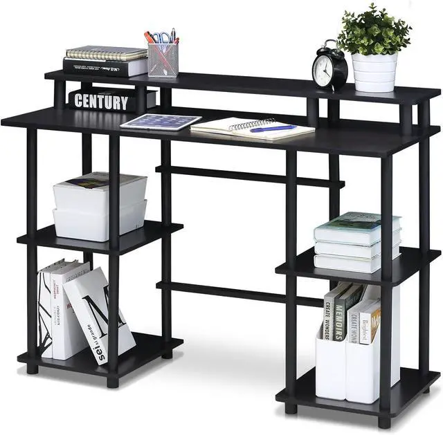 Alt view image 4 of 5 - FURINNO Turn-N-Tube computer Desk, Espresso