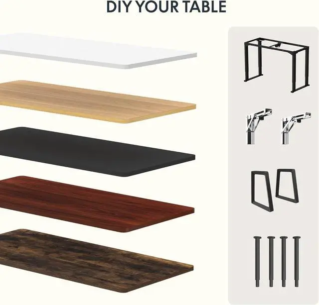 Alt view image 7 of 7 - FLEXISPOT Whole Piece 55"x28" Desktop 1" Thickness Height Adjustable Desk Rectangular Tabletop Maple Board (55INCH Maple Top)