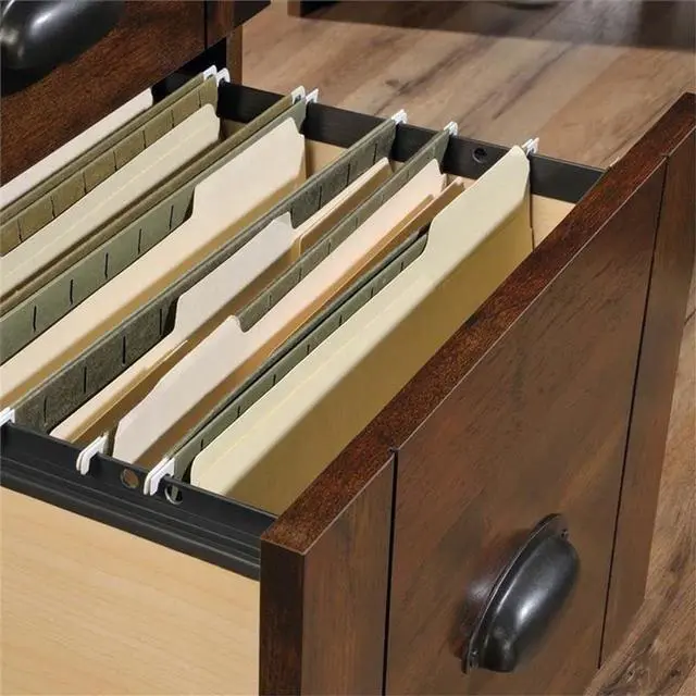 Alt view image 5 of 7 - Pemberly Row Home Office L Shaped Desk with Computer Tower Storage in Curado Cherry