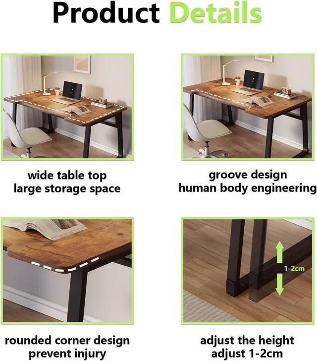 Alt view image 3 of 5 - Small Office Home Desk,Modern Computer Desk for Small Spaces,Bedroom,Minimalist European Style.