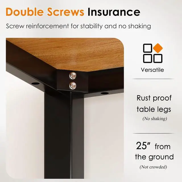 Alt view image 5 of 7 - DlandHome 47 inch Computer Desk Home Office Table Writing Desk Study Table Gaming Desk Workstation (47 inch, Wood Teak)