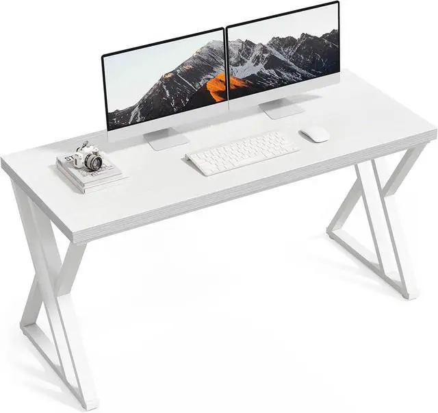 Main image of LITTLE TREE 55 Inch Large Simple Industrial Computer Desk Study Writing Table Home Office Workstation,White