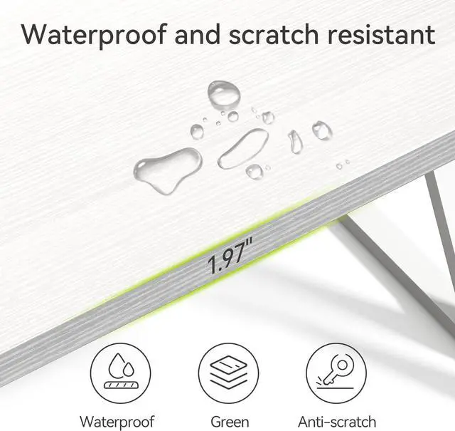 Alt view image 7 of 7 - LITTLE TREE 55 Inch Large Simple Industrial Computer Desk Study Writing Table Home Office Workstation,White