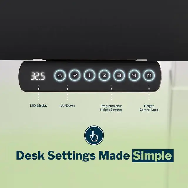 Alt view image 4 of 6 - Vari ComfortEdge 40x26 Inch Adjustable Standing Desk  Small Electric Sit Stand VariDesk for Apartment, Bedroom, or Home Office + Beveled Edge, Tool-Free Assembly (Black)