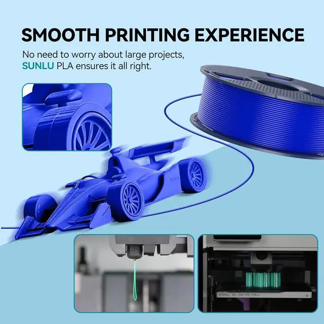 Alt view image 2 of 6 - SUNLU PLA 3D Printer Filament PLA Filament 1.75mm, Neatly Wound 3D Printing Filament 1.75mm, Dimensional Accuracy +/- 0.02 mm, Fit Most FDM 3D Printers, 1kg Spool (2.2lbs), Pure Yellow