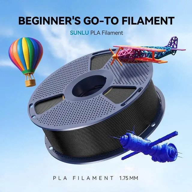 Alt view image 4 of 6 - SUNLU PLA 3D Printer Filament PLA Filament 1.75mm, Neatly Wound 3D Printing Filament 1.75mm, Dimensional Accuracy +/- 0.02 mm, Fit Most FDM 3D Printers, 1kg Spool (2.2lbs), Pure Yellow