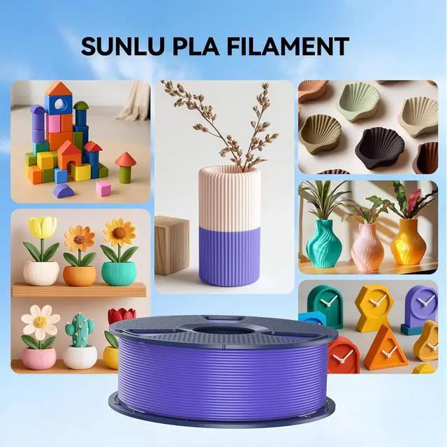 Alt view image 6 of 6 - SUNLU PLA 3D Printer Filament PLA Filament 1.75mm, Neatly Wound 3D Printing Filament 1.75mm, Dimensional Accuracy +/- 0.02 mm, Fit Most FDM 3D Printers, 1kg Spool (2.2lbs), Pure Yellow
