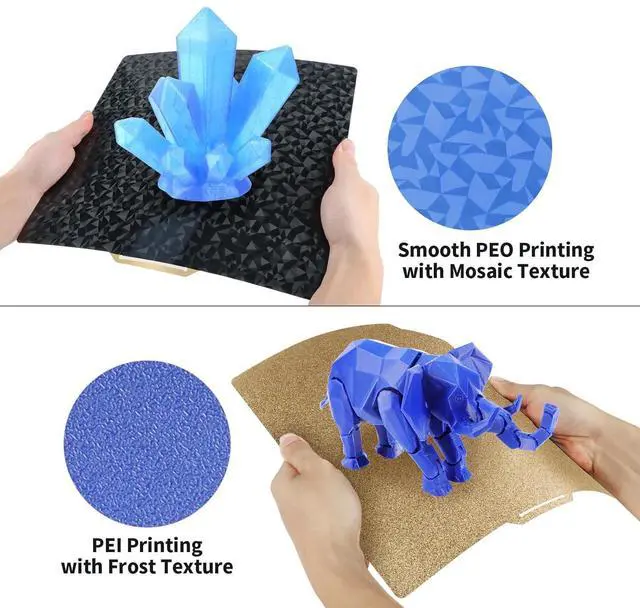 Alt view image 3 of 7 - PEO+PEI Build Plate for Bambu Lab X1C/X1/P1P/P1S/P2S/A1, 257x257mm Double Sided PEO+PEI Spring Steel Bed Plate Flexible Textured Print Bed for Bambulab 3D Printers