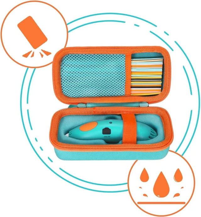 Alt view image 4 of 7 - Aenllosi Storage Case for 3Doodler Start+Essentials, Green+Orange Zipper
