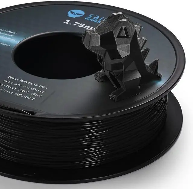 Alt view image 3 of 6 - SainSmart TPU Filament 1.75, Blck Flexible TPU 3D Printing Filament, 1.75 mm, 0.8 kg, Dimensional Accuracy +/- 0.05 mm