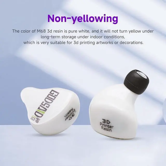 Alt view image 3 of 6 - RESIONE Tough 3D Printer Resin, M68 ABS Like Tough & Rigid Resin, Not Brittle, Non-Yellowing, High Precision UV Curing Photopolymer 3D Printer Liquid for LCD MSLA DLP, White,1KG