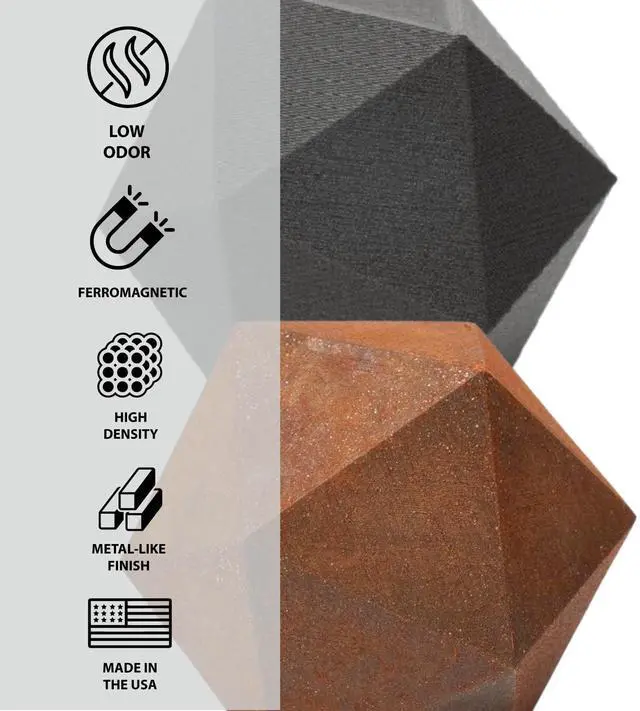 Alt view image 5 of 7 - Protopasta Ferromagnetic Iron PLA 3D Printer Filament | ProtoPlant Metal-Filled PLA Plastic Printer Filament with 45% Iron | Patina Friendly Metal Composite Filament | 500g Metallic Spool