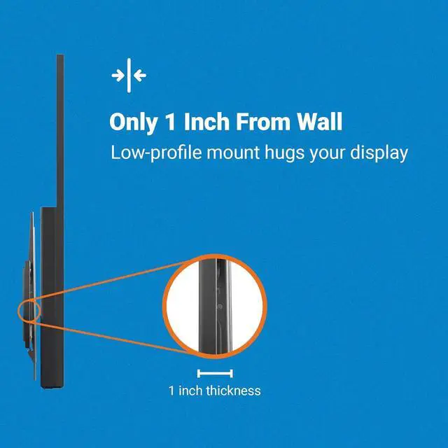 Alt view image 3 of 6 - Manhattan TV Wall Mount - Fits Most 32 to 55 Inch LED, LCD, OLED Flat & Curved TVs, Holds up to 88lbs, Max VESA 400x400mm, Low Profile  Lifetime Mfg Warranty - 460934