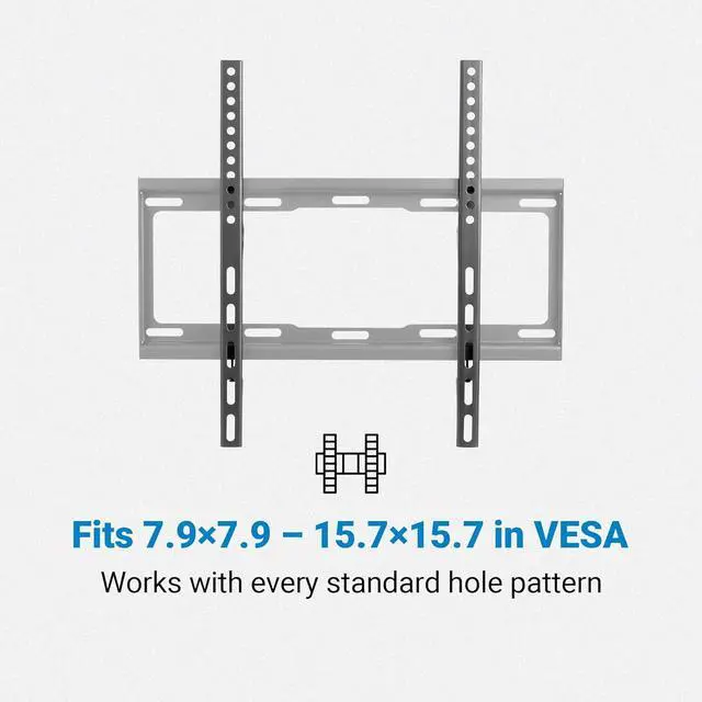 Alt view image 4 of 6 - Manhattan TV Wall Mount - Fits Most 32 to 55 Inch LED, LCD, OLED Flat & Curved TVs, Holds up to 88lbs, Max VESA 400x400mm, Low Profile  Lifetime Mfg Warranty - 460934