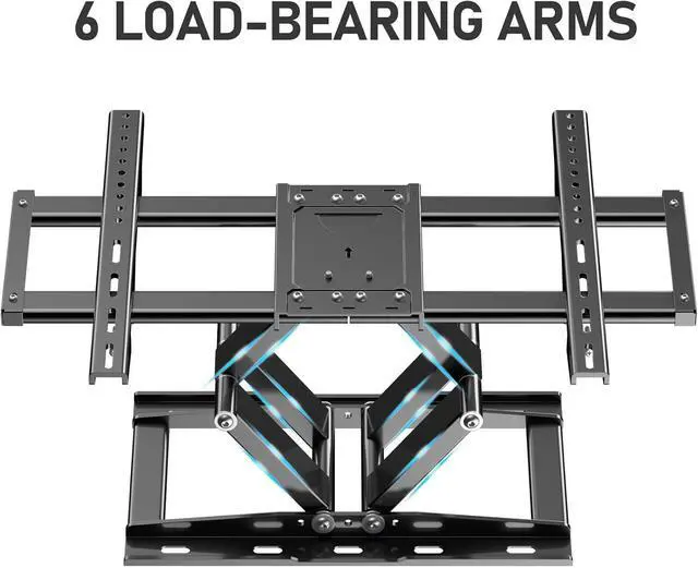 Alt view image 7 of 7 - Full Motion TV Wall Mount - 37-85'' Flat/Curved TVs, Swivel Articulating Arms, Max VESA 600x400mm, Tilt Rotation, Holds up to 135 lbs