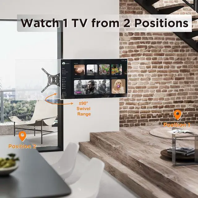 Alt view image 6 of 7 - ProHT Articulating TV Wall Mount TV Stand(05416) Full Motion for Most 23- 55 3D LED, LCD TVs and Screens, +15°~ -15°Tilt; +90°~ -90° Swivel, VESA up to 400x400,Max Load 66lbs