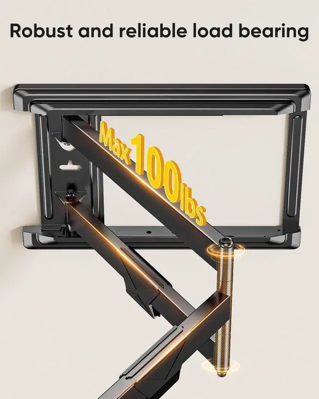 Alt view image 6 of 7 - FORGING MOUNT Corner TV Mount Long Arm TVs Wall Mount for Most 37-75 Inch Flat Curved TVs, 30 Inch Long Extension TV Mount Swivel, Tilt, Full Motion Articulating Arms Max VESA 600x400mm up to 99lbs