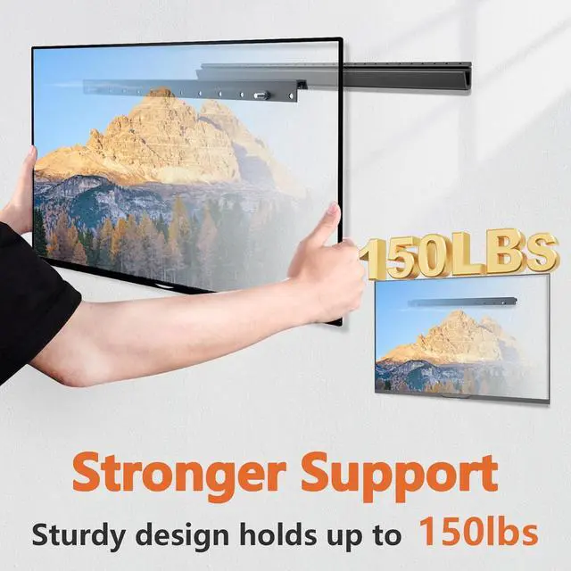 Alt view image 3 of 7 - Fulifix No Stud Drywall TV Mount, Wall Mount TV Bracket for 32-75 Inch TVs up to 150 lbs, Max VESA 600x400mm Easy Install No Drill, Studless TVs Wall Mounts with Bubble Level - Include All Hardware