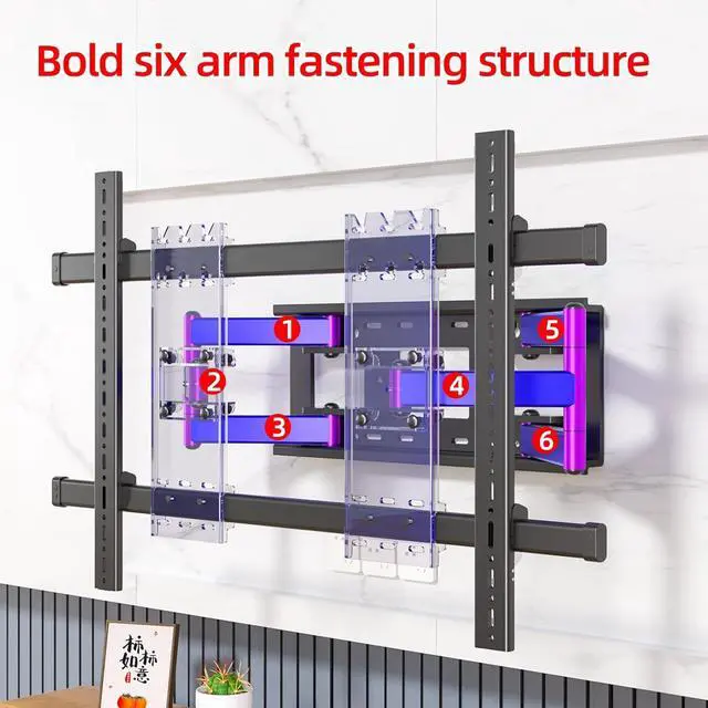 Alt view image 4 of 7 - 98 100 TV Wall Mount 86 90 105 110 120 inch Full Motion Bracket Large Screen Heavy Duty Led Adjustable Articulating Stand Max vesa 1000x600mm Load 287 Lbs DY1000