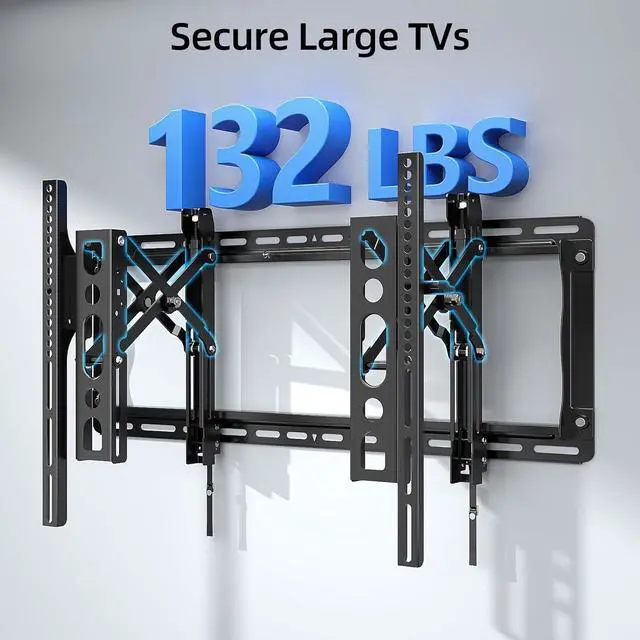 Alt view image 4 of 7 - HOME VISION Ultra-Large TV Mount Bracket for 32-90 Inch TVs, Supports up to 132lbs with Sliding Design, Heavy Duty TV Wall Mount for up to 24" Studs with Swivel, Tilt, Max VESA 600x400mm, HVX601