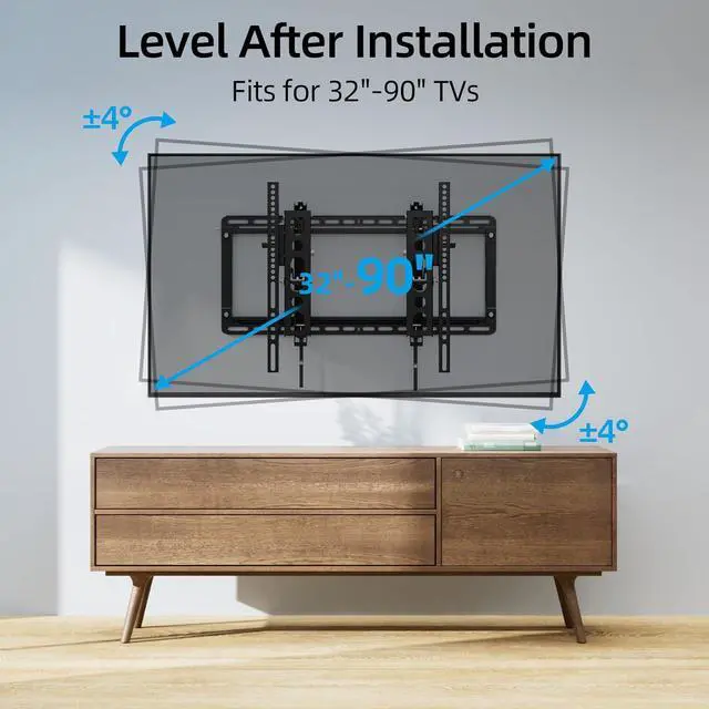 Alt view image 5 of 7 - HOME VISION Ultra-Large TV Mount Bracket for 32-90 Inch TVs, Supports up to 132lbs with Sliding Design, Heavy Duty TV Wall Mount for up to 24" Studs with Swivel, Tilt, Max VESA 600x400mm, HVX601