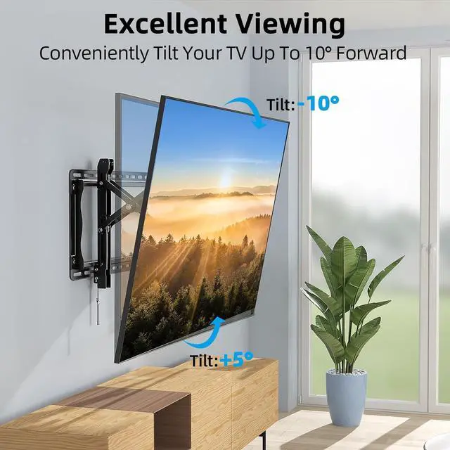 Alt view image 7 of 7 - HOME VISION Ultra-Large TV Mount Bracket for 32-90 Inch TVs, Supports up to 132lbs with Sliding Design, Heavy Duty TV Wall Mount for up to 24" Studs with Swivel, Tilt, Max VESA 600x400mm, HVX601