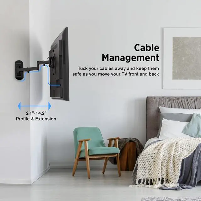 Alt view image 6 of 7 - ProMounts Premium Articulating/Full Motion Heavy Duty TV Wall Mount Bracket for 17-42 Inch LED LCD OLED Plasma Flat and Curved TV Screens, Holds Up to 44 lbs Max VESA 200x200