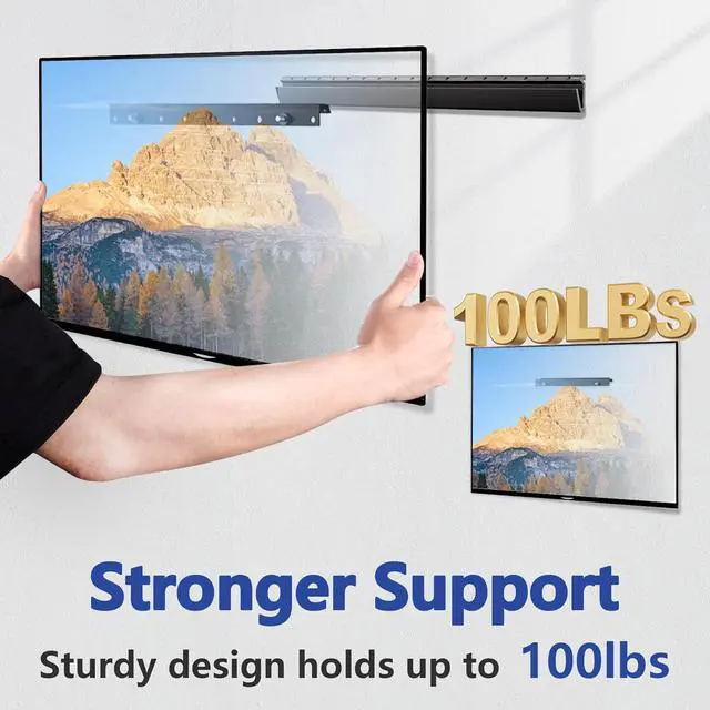 Alt view image 3 of 7 - Fulifix Studless Low Profile TV Mount, Drywall Wall Mount TV Bracket for 22-55 Inch TVs up to 100 lbs, Max VESA 400x400mm Easy Install No Drill, No Stud TVs Wall Mounts Include All Hardware