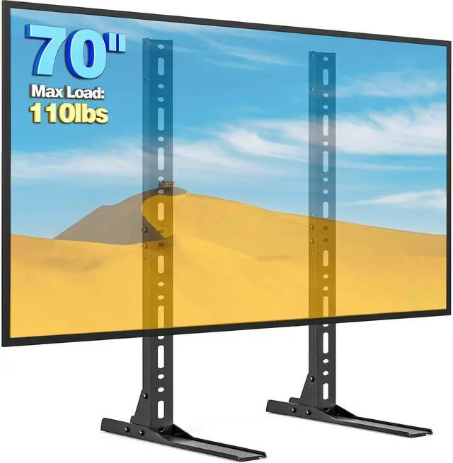 Main image of Rfiver Universal TV Stand for 20-70 inch Flat Curved TVs, Height Adjustable Table Top TV Stand, TV Feet with Cable Management,Steel Replacement TV Legs Holds up to 110 lbs, Max VESA 800x600mm, Black