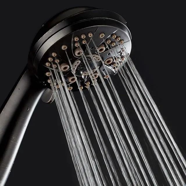 Alt view image 3 of 6 - AquaDance High Pressure 6-Setting Hand Held Shower Head with Extra-Long 6 Foot Hose & Bracket Anti-Clog Nozzles - USA Standard Certified - Top U.S. Brand - OIL RUBBED BRONZE