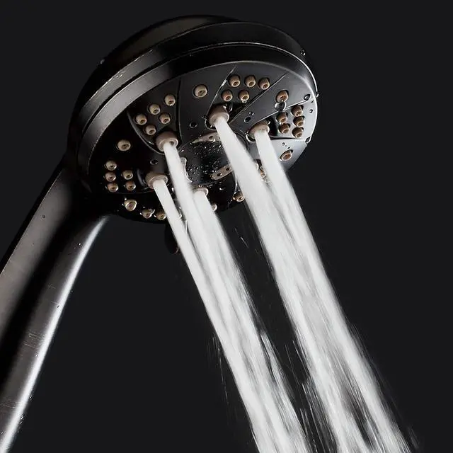 Alt view image 6 of 6 - AquaDance High Pressure 6-Setting Hand Held Shower Head with Extra-Long 6 Foot Hose & Bracket Anti-Clog Nozzles - USA Standard Certified - Top U.S. Brand - OIL RUBBED BRONZE