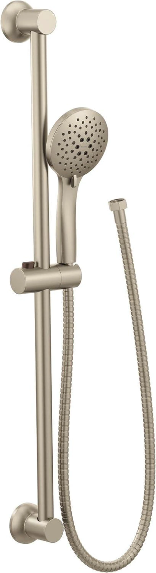Alt view image 4 of 7 - Moen Brushed Nickel Eco-Performance 5-Function Handheld Removable Shower Head, Adjustable 30-Inch Slide Bar and 69-Inch Long Hose, 3558EPBN