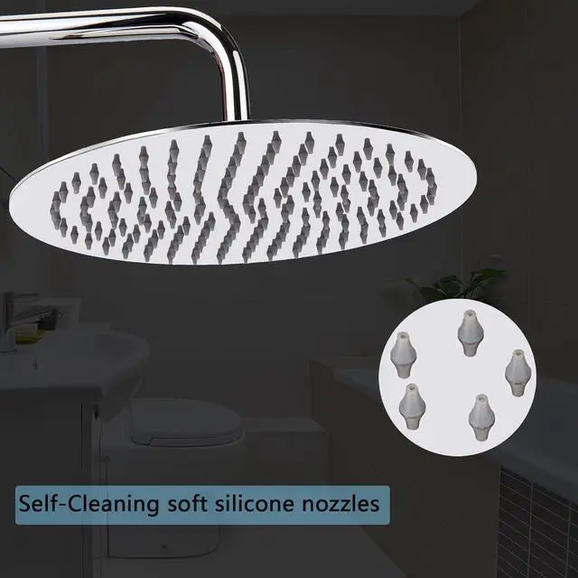 Alt view image 5 of 7 - Rain Shower Head High Flow Stainless Steel Rainfall Shower Head - 10 Inch Luxury Design with Adjustable Angles, Anti-Clogging Nozzles, Easy Install, Premium Chrome Finish for Bathroom