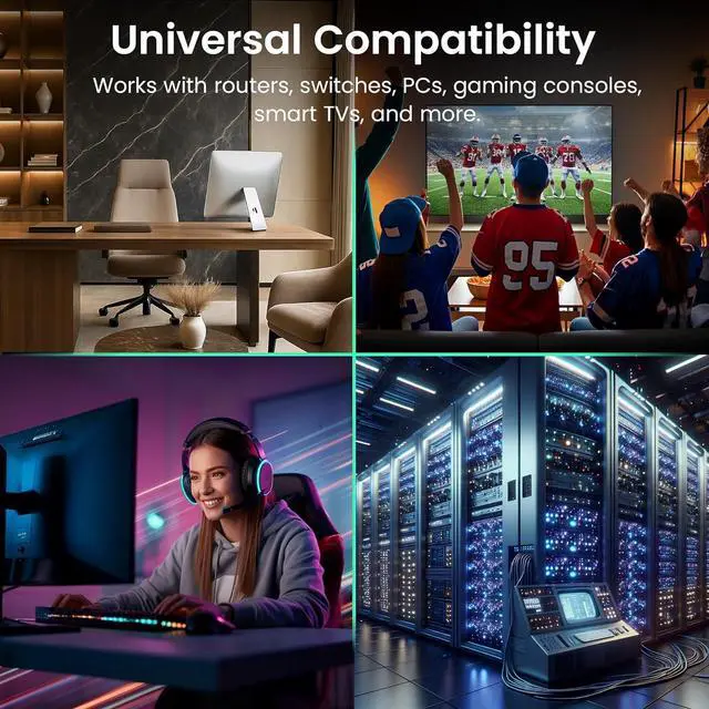 Alt view image 7 of 7 - GearIT Cat 6 Ethernet Cable Pack - 20-Pack 1.5 ft Cat6 Ethernet Patch Cables | RJ45 Network Patch Cable, 10 Gbps Snagless Gold-Plated Connectors - Ethernet Cable Cat 6 for PC, TV, Router - Blue