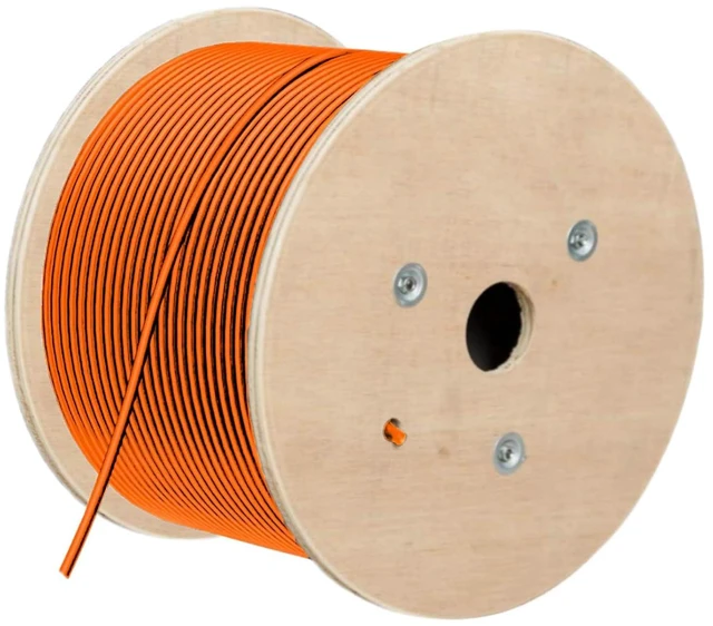 Main image of Cat8 Bulk Ethernet Cable 650FT Round S/FTP Outdoor&Indoor Heavy Duty High Speed Cat8 LAN Network Cable 40Gbps 2000Mhz Orange