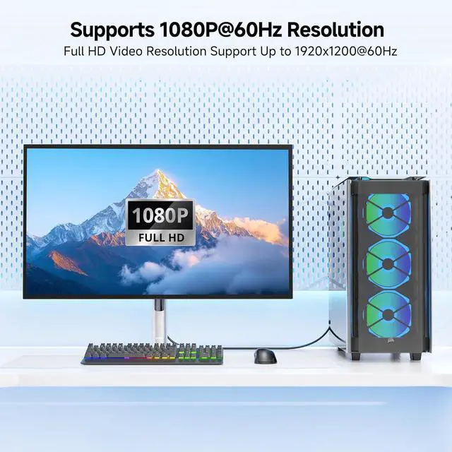 Alt view image 3 of 7 - Cable Matters VGA Cable with Ferrites - 6ft, VGA Cord for Computer Monitor, Monitor Cable Male to Male