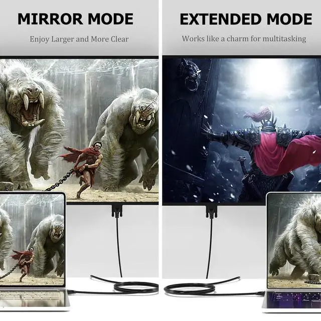 Alt view image 4 of 6 - VGA Cables 6FT 5-Pack,VGA Monitor Computer Cable 1080P@60Hz Full HD 15pin Male to Male Shielded VGA Cord for Computer Monitor/PC/Laptops/TV/Projectors and More