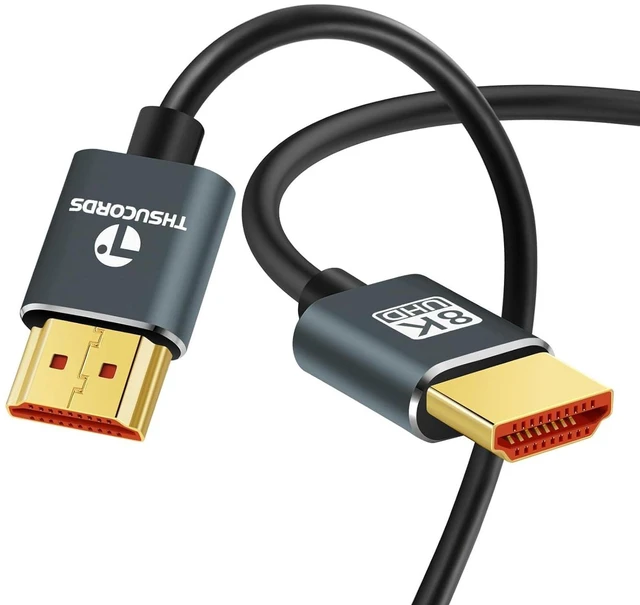 Alt view image 7 of 7 - Thsucords Ultra Thin 8K 4K HDMI Cables 1M 10 Pack, Slim & Flexible Soft High Speed HDMI 2.1 Lead Support 4K@120Hz 8K@60Hz 48Gbps Compatible with Roku TV/HDTV/PS5/Blu-ray