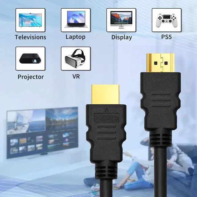 Alt view image 6 of 7 - 4K HDMI Cable 6 ft 5-Pack - 18Gbps High Speed HDR 2160P 1080P 4K@60Hz 2.0 HDMI Cord Black - Audio Return(ARC) Compatible UHD TV Blu-Ray Xbox PS3/4 PC Apple TV