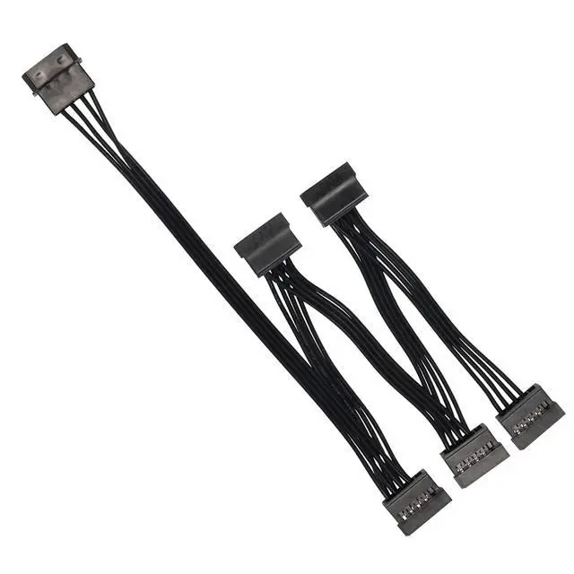Alt view image 7 of 7 - SinLoon IDE to SATA Power Splitter Cable, LP4 4 Pin Male to 5 SATA Female Power Extension Hard Drive Cable,for HDD SSD and Optical Drives 18AWG-24cm