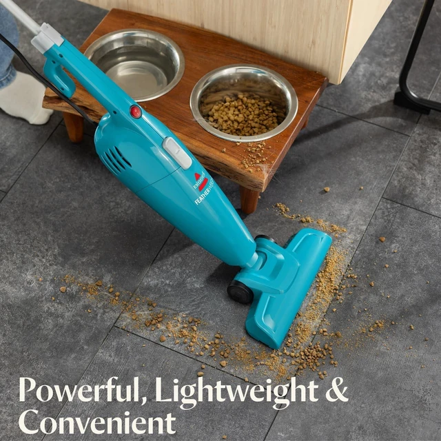 Alt view image 2 of 6 - Bissell 2033 Featherweight Stick Lightweight Bagless Vacuum and Electric Broom with Crevice Tool for Hard Floors and Carpets, Blue