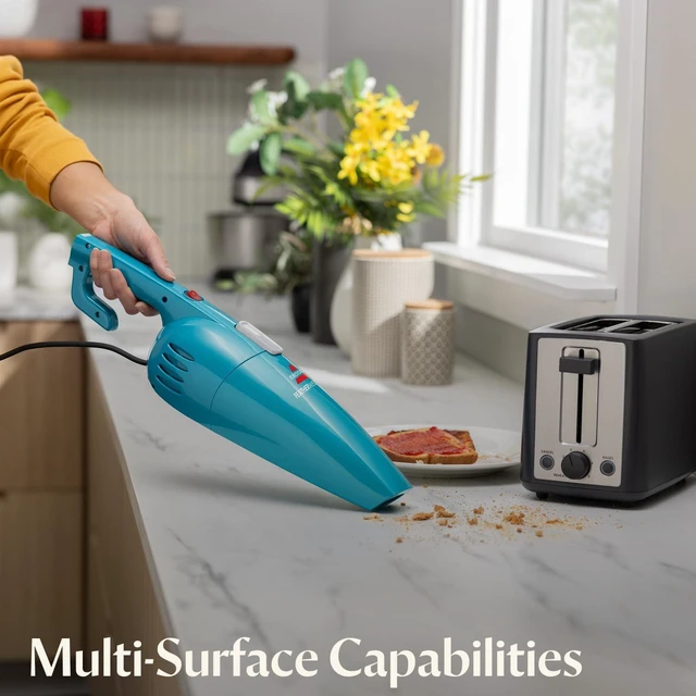 Alt view image 6 of 6 - Bissell 2033 Featherweight Stick Lightweight Bagless Vacuum and Electric Broom with Crevice Tool for Hard Floors and Carpets, Blue