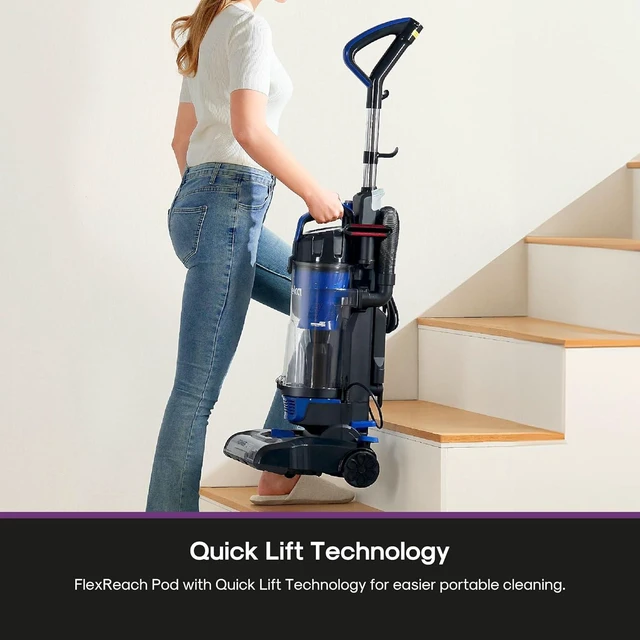 Alt view image 5 of 7 - Eureka Lightweight Powerful Upright Vacuum Cleaner for Carpet and Hard Floor, PowerSpeed, New Model,Blue,black/New Model