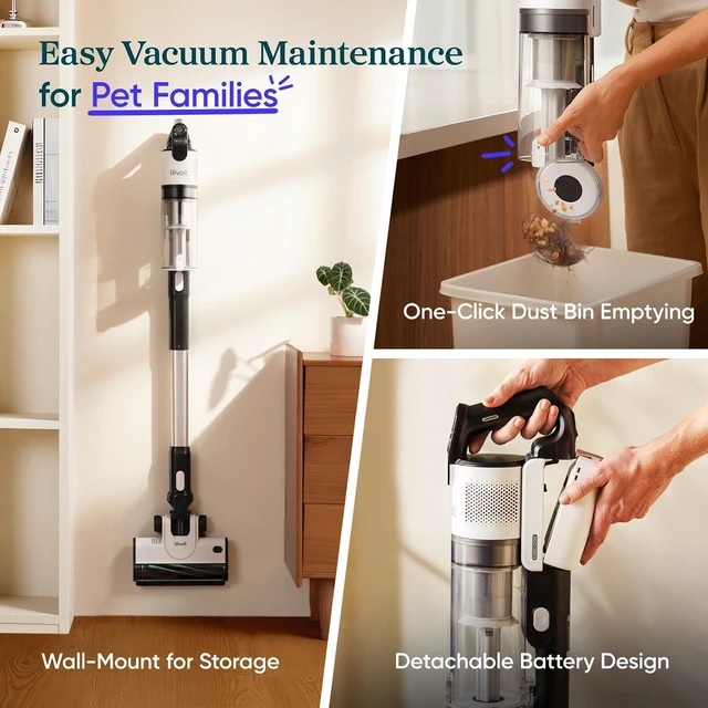 Alt view image 6 of 7 - Levoit Cordless Vacuum Cleaner, Anti-Tangle for Pet Hair, Up to 50 Minutes