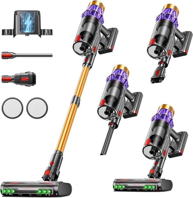 Main image of Cordless Vacuum Cleaner, 650W/60KPA/70 Mins Vacuum Cleaners for Home with Self-Standing, Anti-Tangle Vacuum Cordless, Smart Display and 1.8L Cup Cordless Stick Vacuum Cleaner for Pet Hair/Carpets