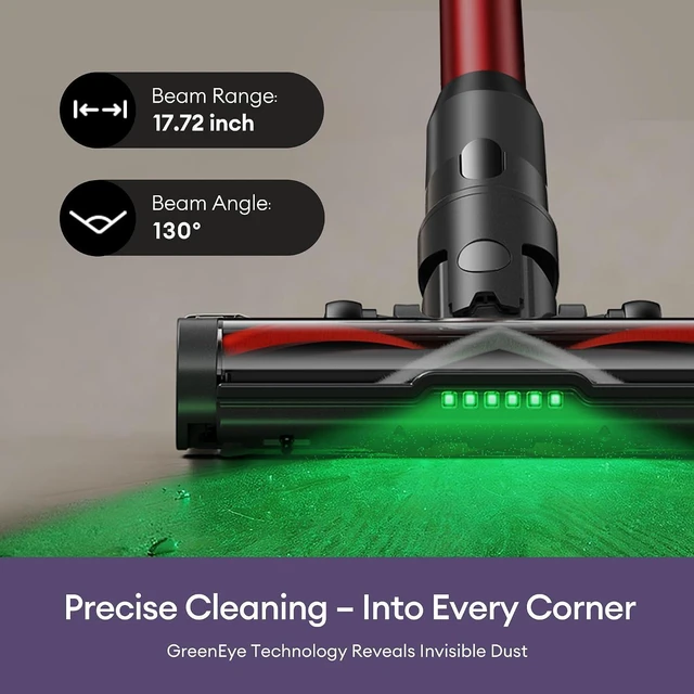 Alt view image 6 of 7 - Ultenic Cordless Vacuum Cleaner, 55KPA/650W/80Mins, Cordless Stick Vacuum with 180°Bendable Wand, Touch Screen, Anti-Tangle Brush, Self-Standing, Vacuum Cleaners for Home/Floor/Pet Hair/Carpets