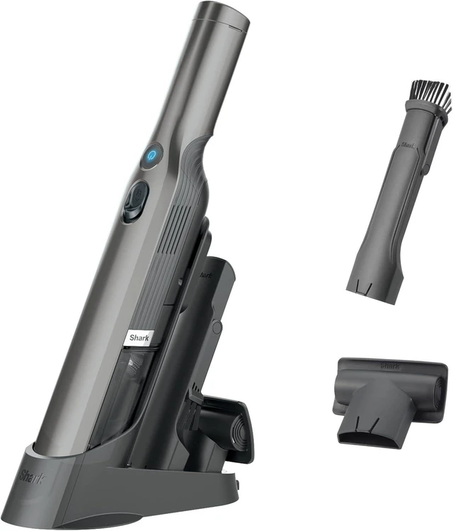 Main image of Shark WV201 WANDVAC Handheld Vacuum, Lightweight at 1.4 Pounds with Powerful Suction, Charging Dock, Single Touch Empty and Detachable Dust Cup,Graphite, Slate